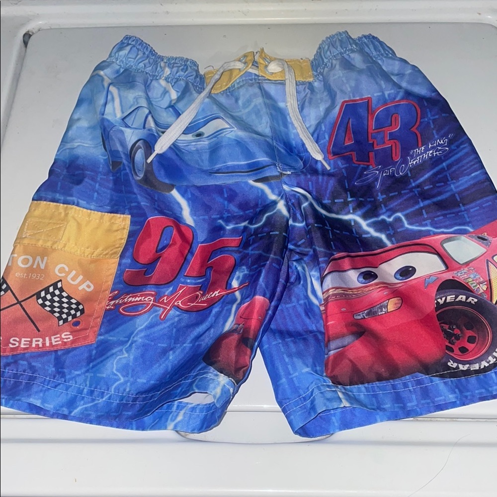 Disney Cars Swim Trunks - Blue with Red and Yellow Accents